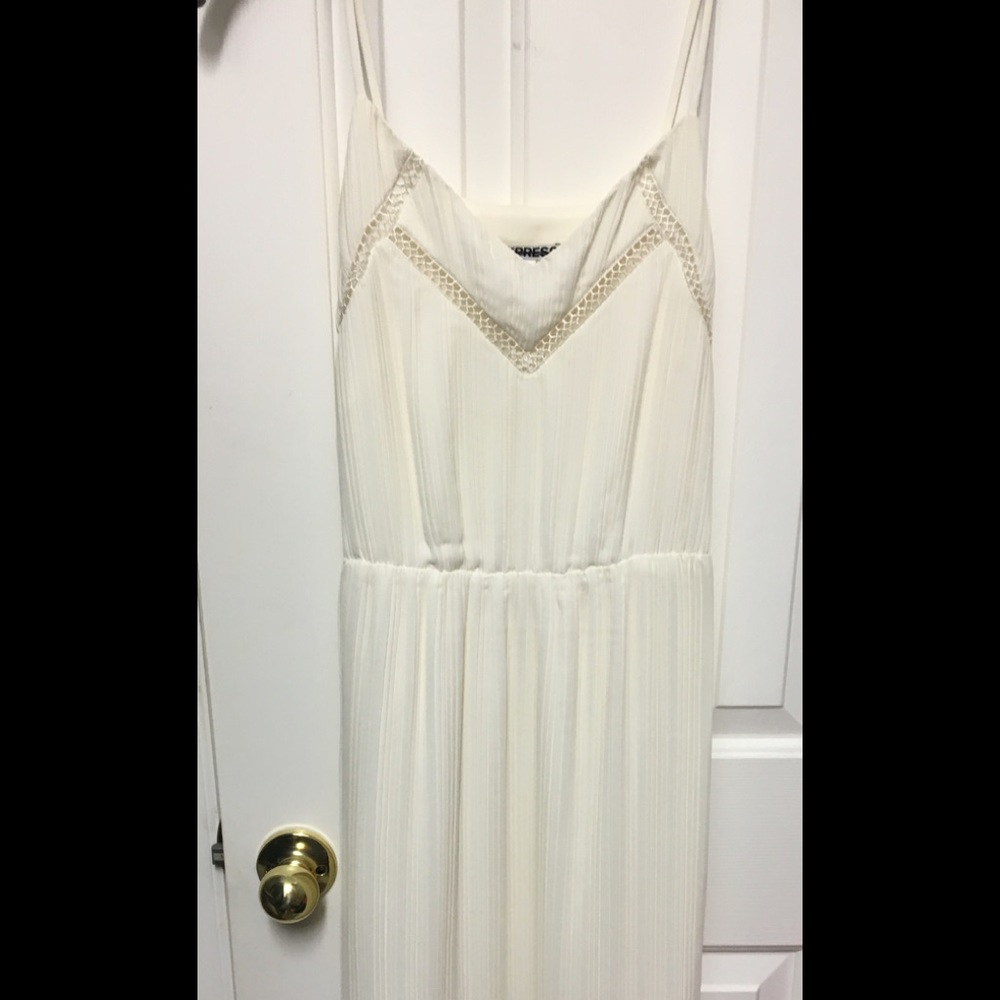 Express cream midi dress
